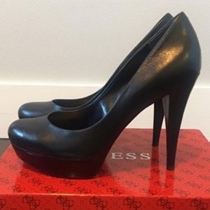 GUESS Black Leather Heels
